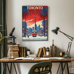 Toronto Winter Wonderland Cityscape Travel Poster PosterGoat