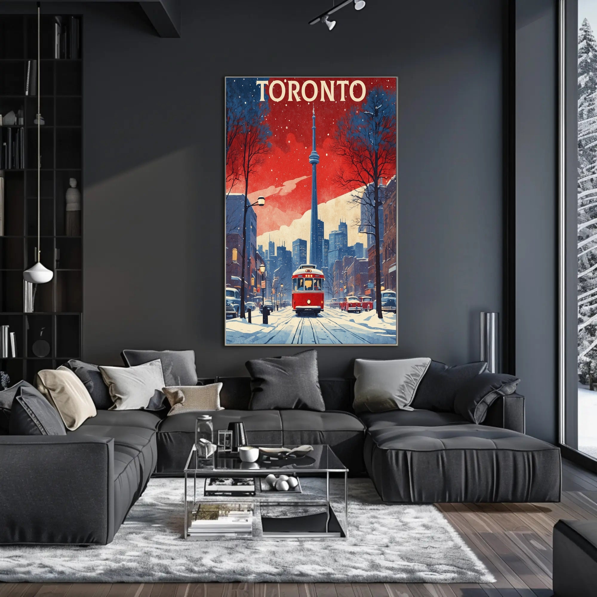 Toronto Winter Wonderland Cityscape Travel Poster PosterGoat