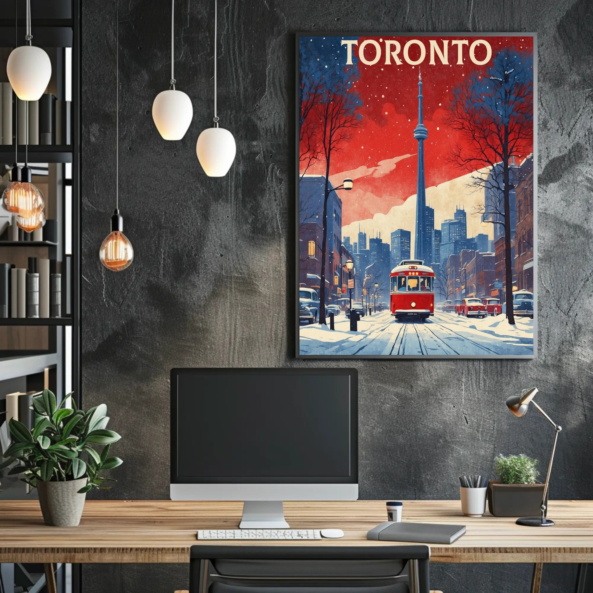 Toronto Winter Wonderland Cityscape Travel Poster PosterGoat