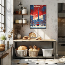 Toronto Winter Wonderland Cityscape Travel Poster PosterGoat