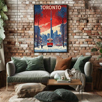 Toronto Winter Wonderland Cityscape Travel Poster PosterGoat