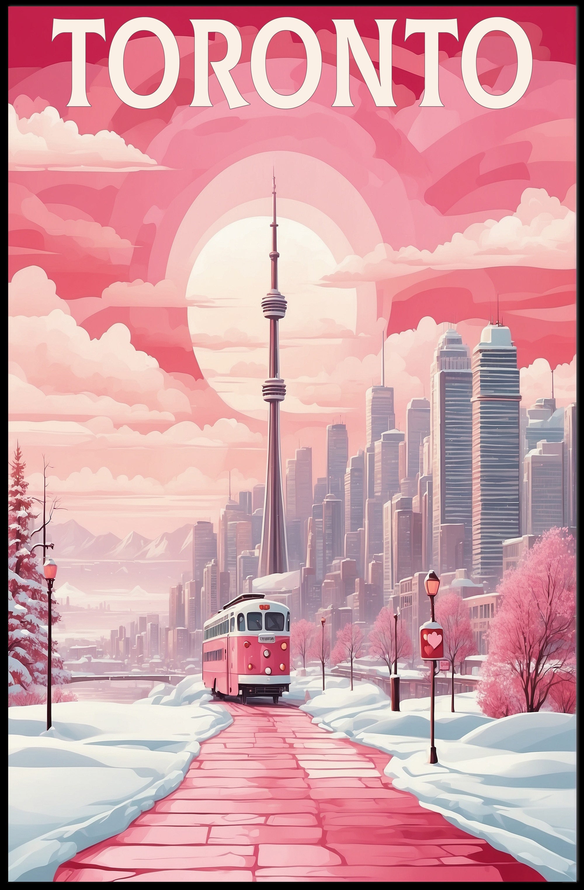 Toronto Winter Wonderland Urban Cityscape Poster PosterGoat