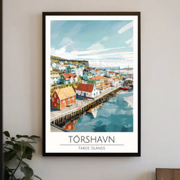 Tórshavn Scenic Harbor Travel Poster PosterGoat