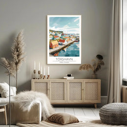 Tórshavn Scenic Harbor Travel Poster PosterGoat