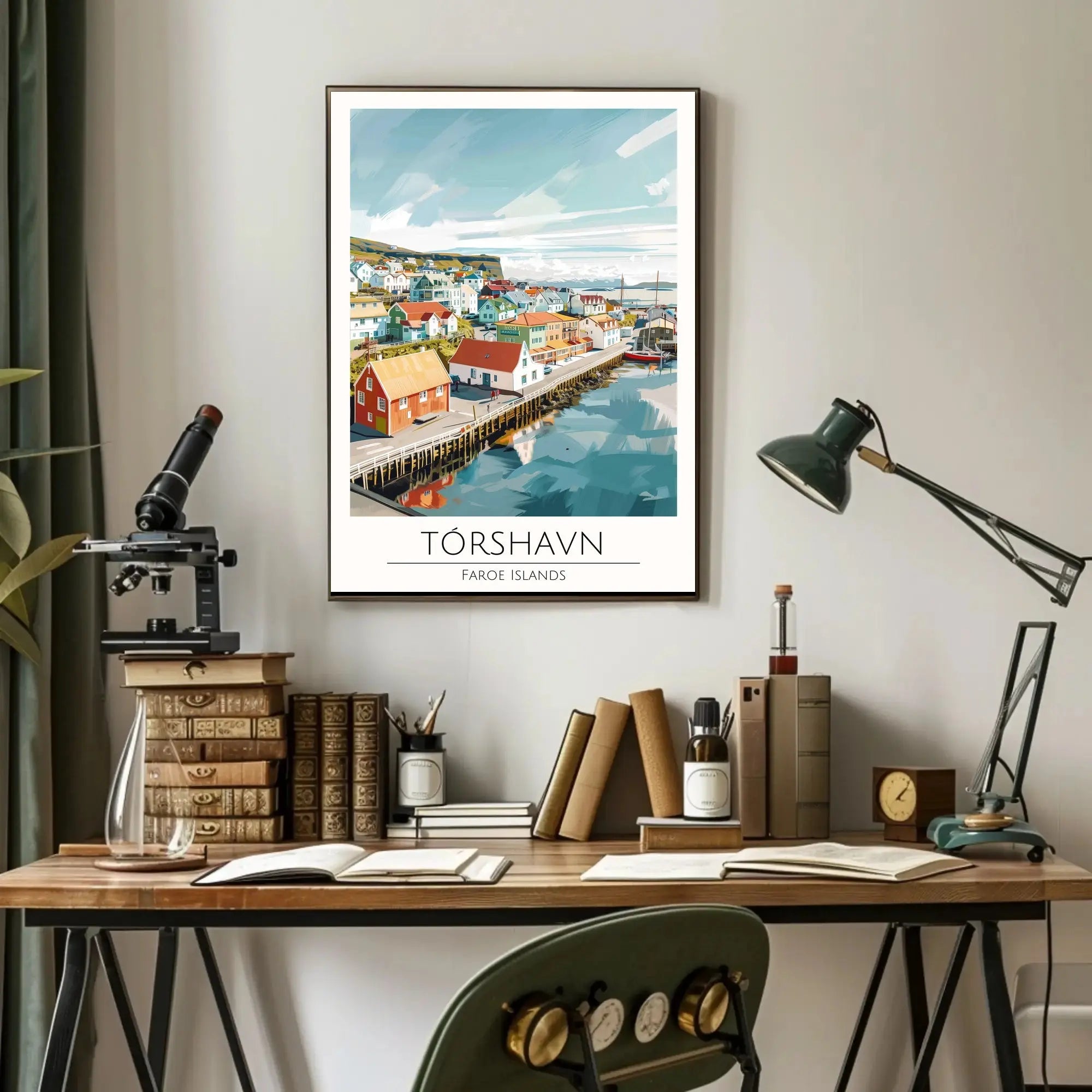 Tórshavn Scenic Harbor Travel Poster PosterGoat