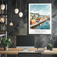 Tórshavn Scenic Harbor Travel Poster PosterGoat