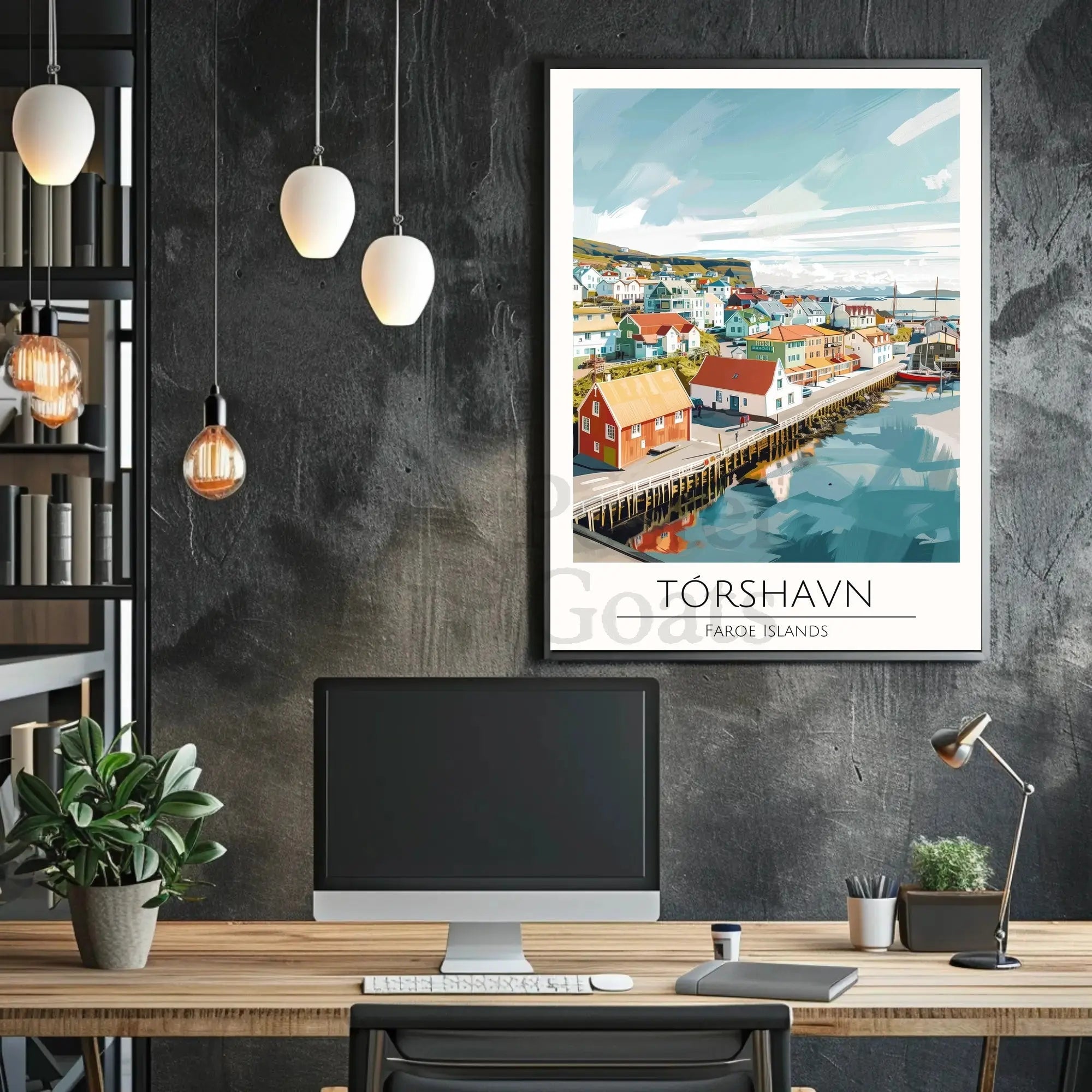 Tórshavn Scenic Harbor Travel Poster PosterGoat