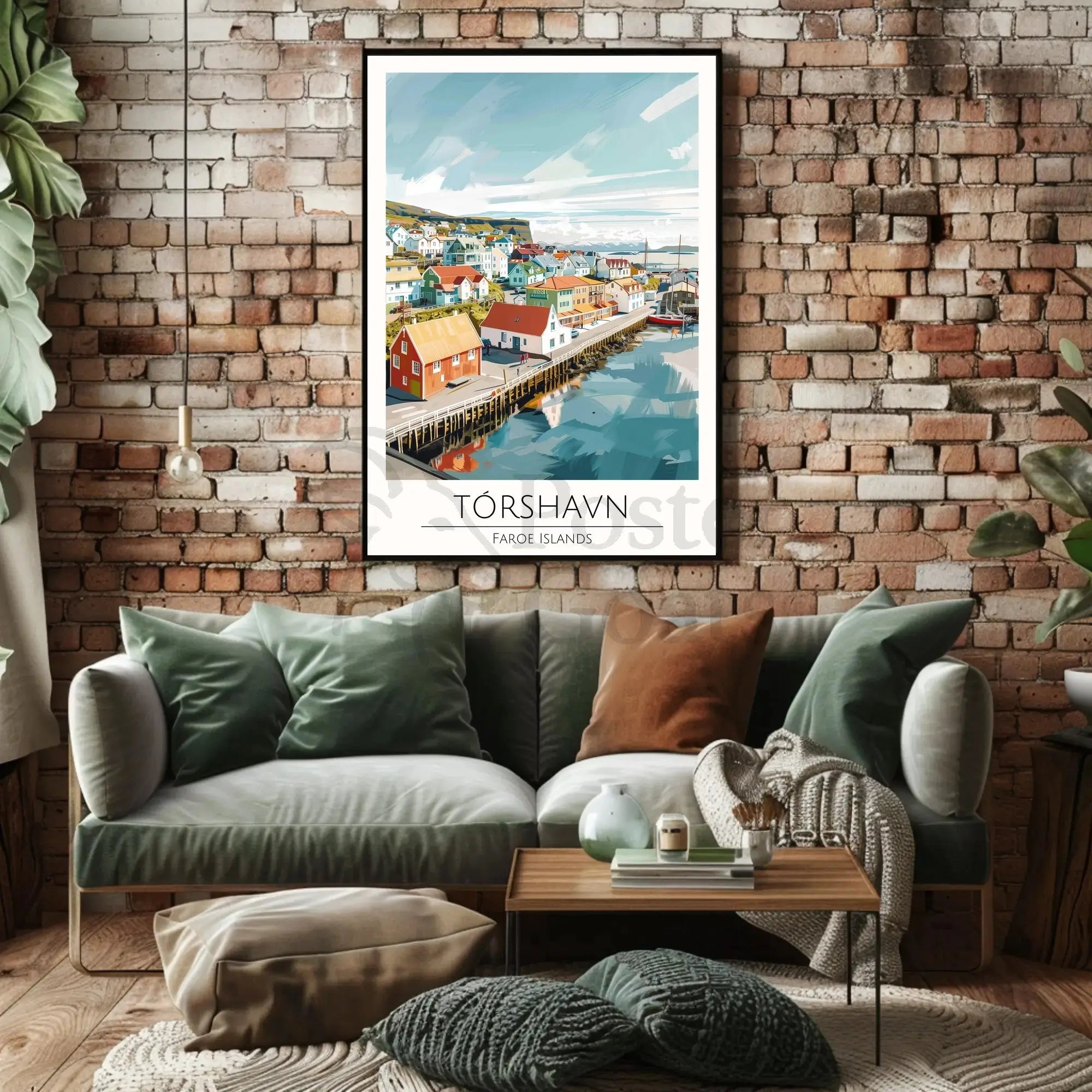 Tórshavn Scenic Harbor Travel Poster PosterGoat