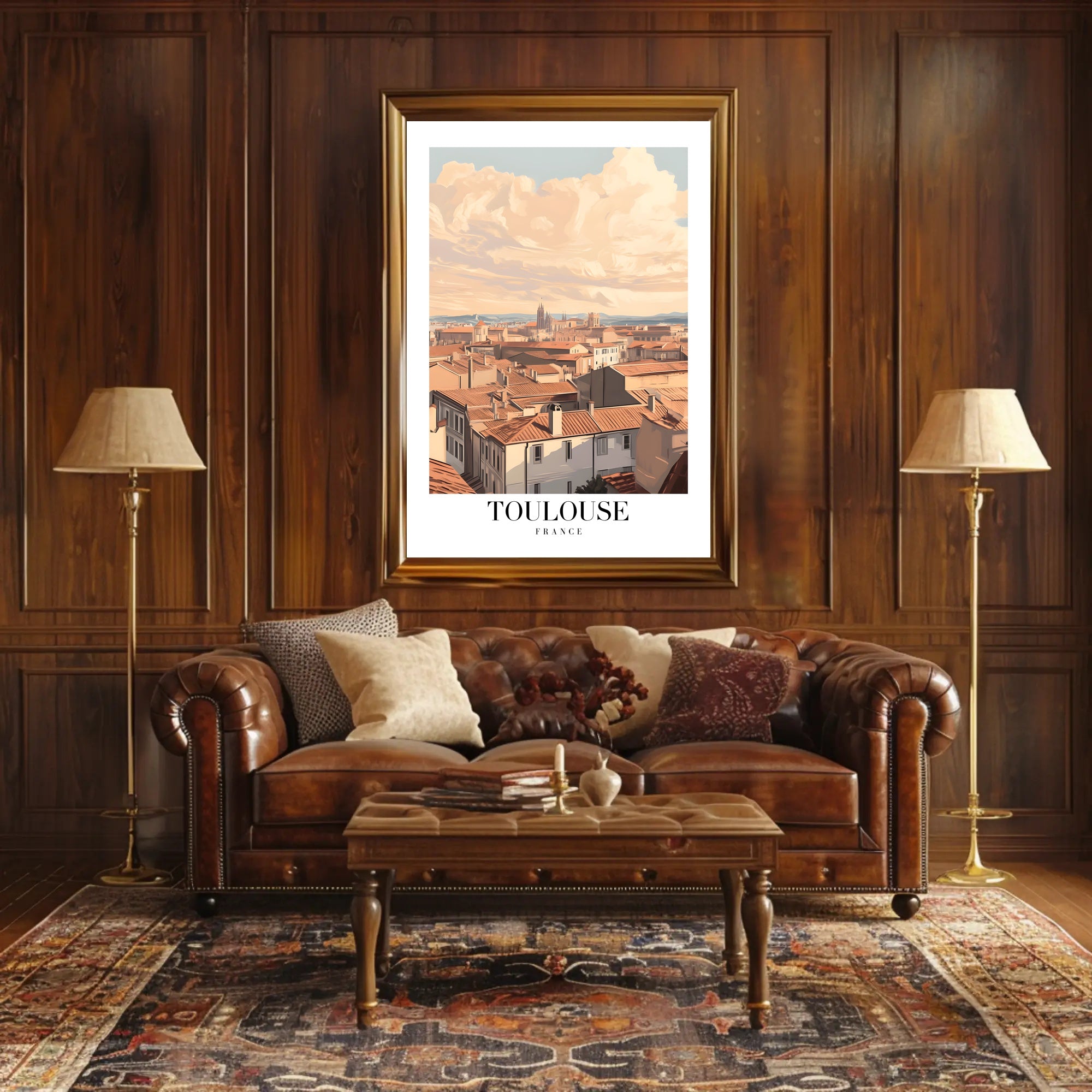 Toulouse Rooftops & Architecture Travel Poster PosterGoat