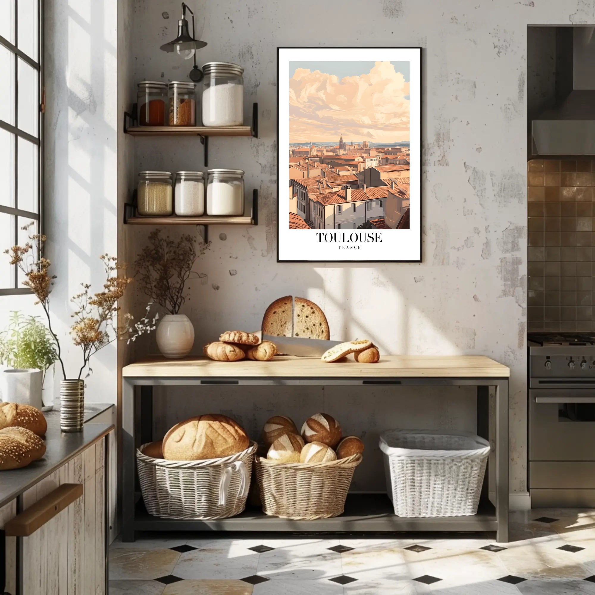 Toulouse Rooftops & Architecture Travel Poster PosterGoat
