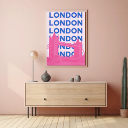 Tower Bridge Bright Urban London Travel Poster PosterGoat