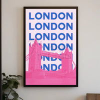 Tower Bridge Bright Urban London Travel Poster PosterGoat