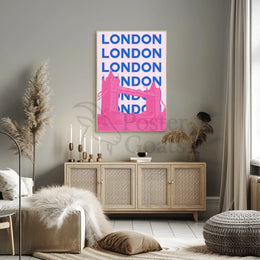 Tower Bridge Bright Urban London Travel Poster PosterGoat