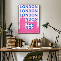 Tower Bridge Bright Urban London Travel Poster PosterGoat