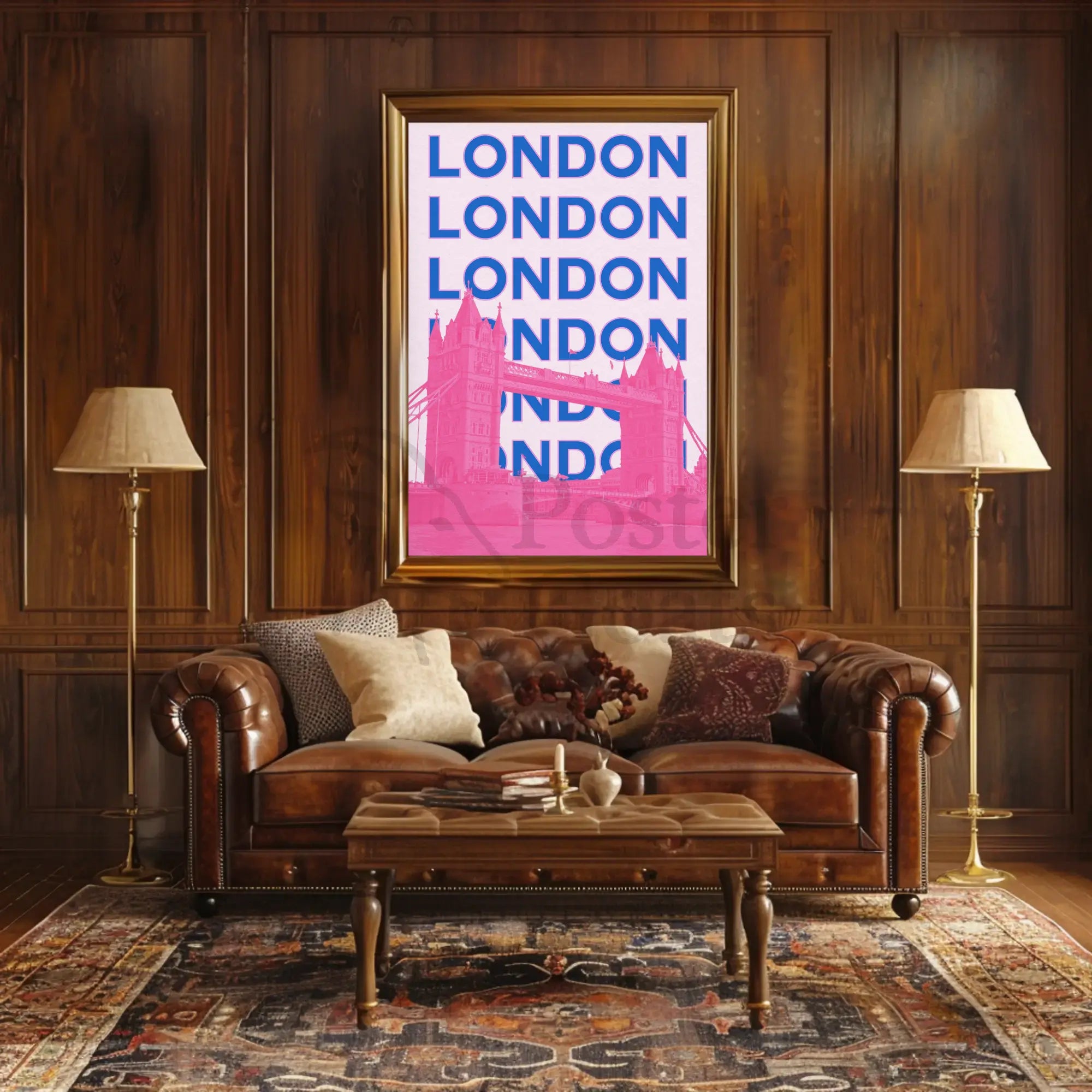 Tower Bridge Bright Urban London Travel Poster PosterGoat