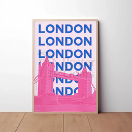 Tower Bridge Bright Urban London Travel Poster PosterGoat