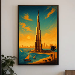 Towering Marvels of Dubai Wall Art Print PosterGoat