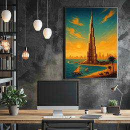 Towering Marvels of Dubai Wall Art Print PosterGoat
