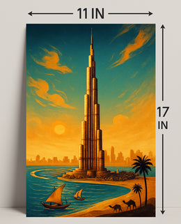 Towering Marvels of Dubai Wall Art Print PosterGoat