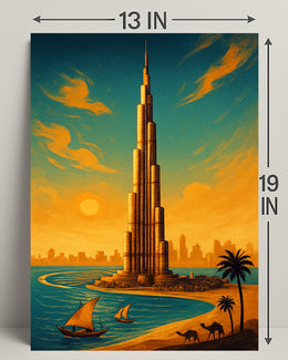 Towering Marvels of Dubai Wall Art Print PosterGoat
