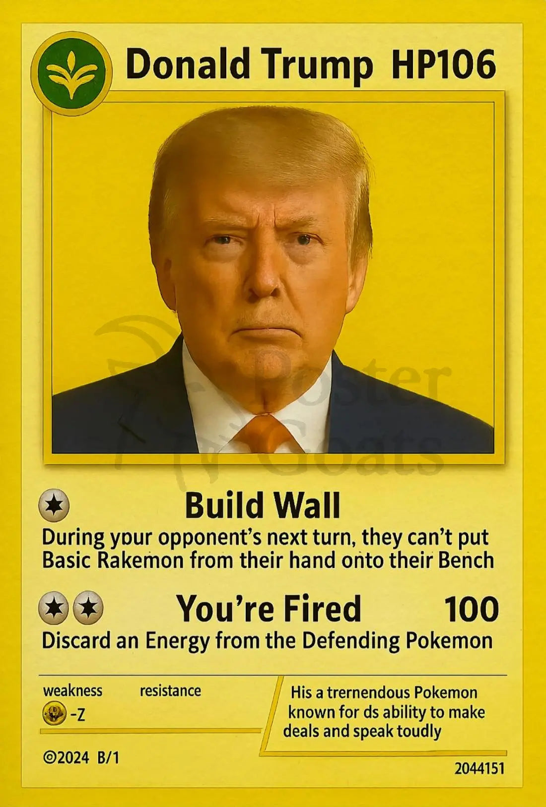 Trading Card Influenced Pop Culture Satirical Poster PosterGoat