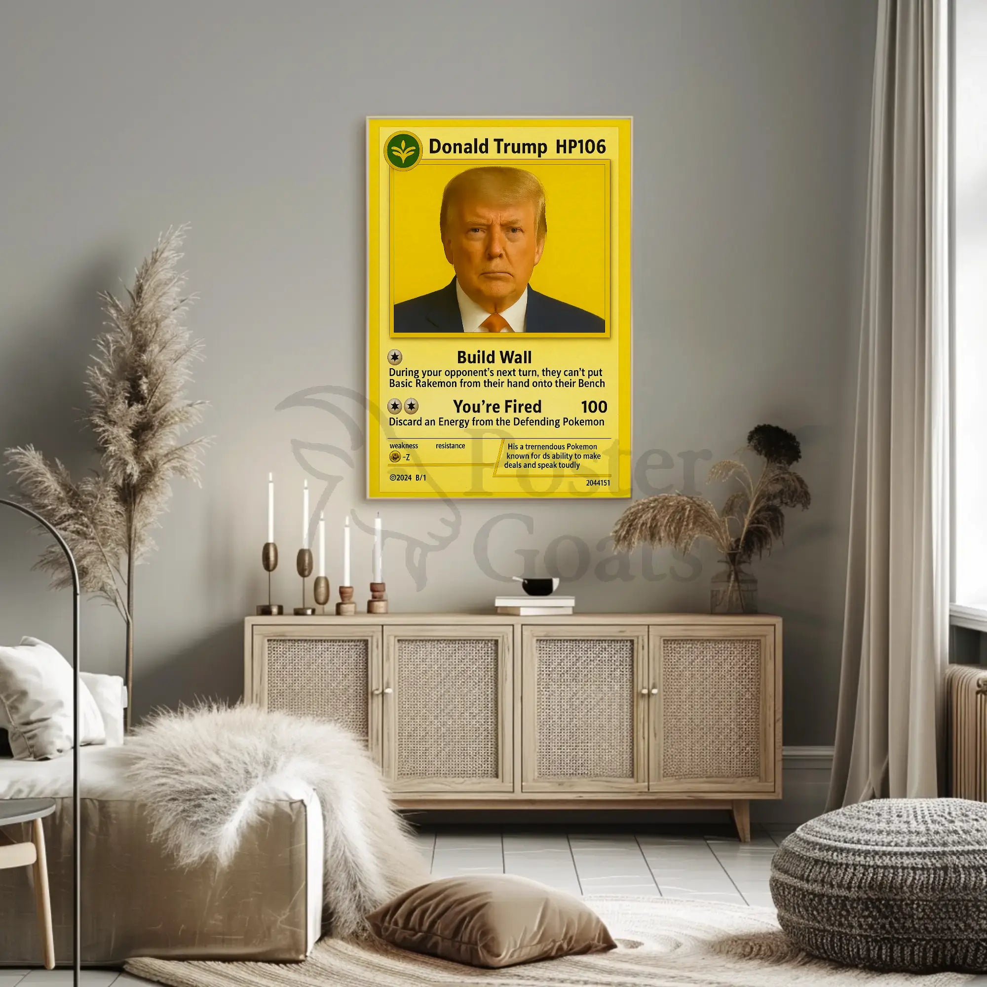Trading Card Influenced Pop Culture Satirical Poster PosterGoat
