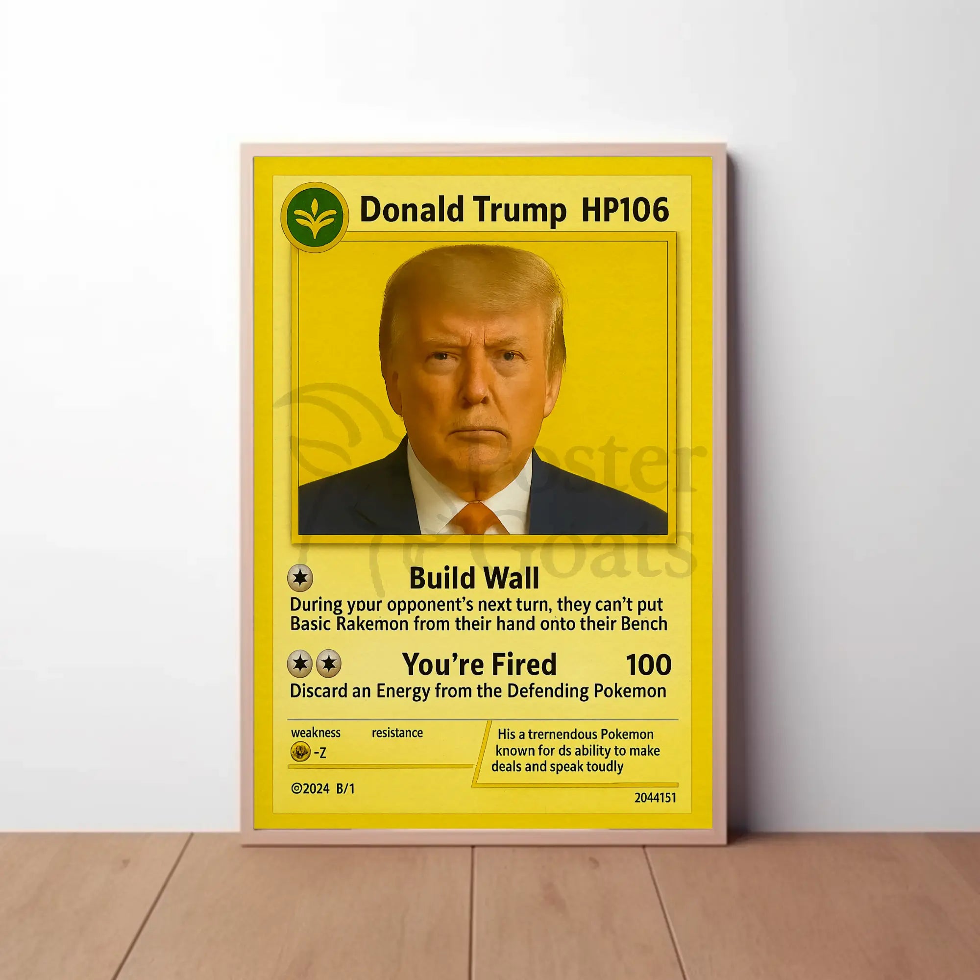 Trading Card Influenced Pop Culture Satirical Poster PosterGoat