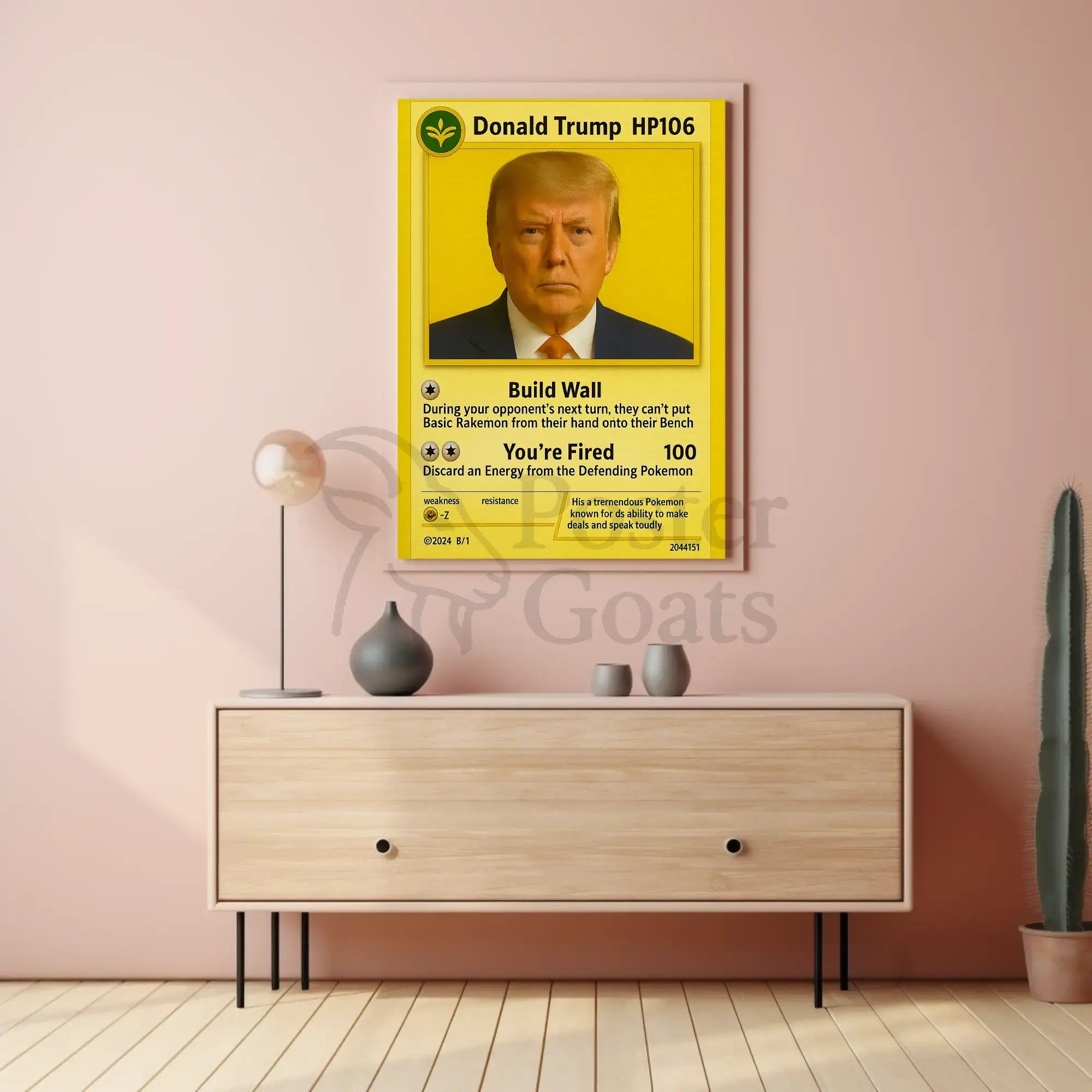 Trading Card Influenced Pop Culture Satirical Poster PosterGoat
