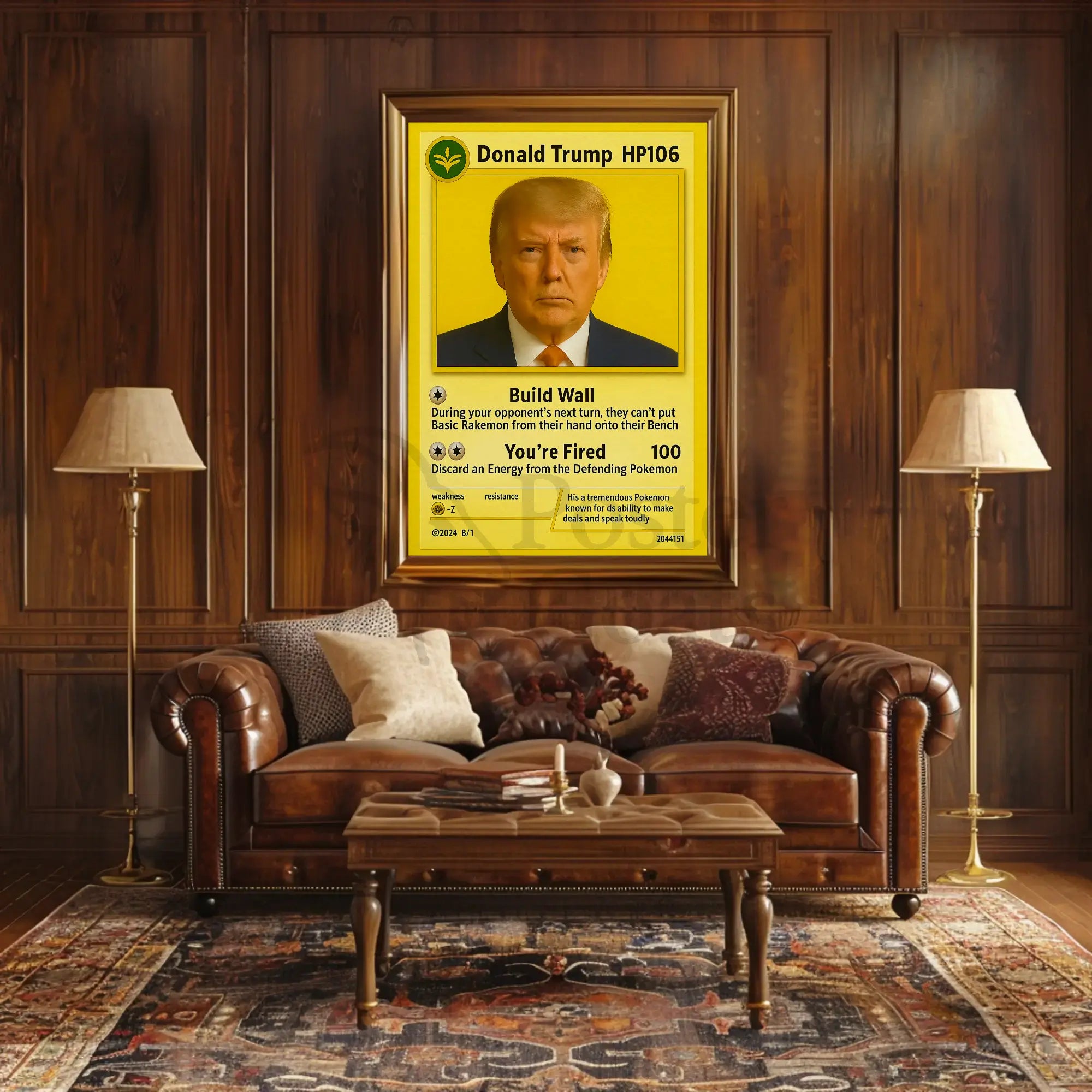 Trading Card Influenced Pop Culture Satirical Poster PosterGoat