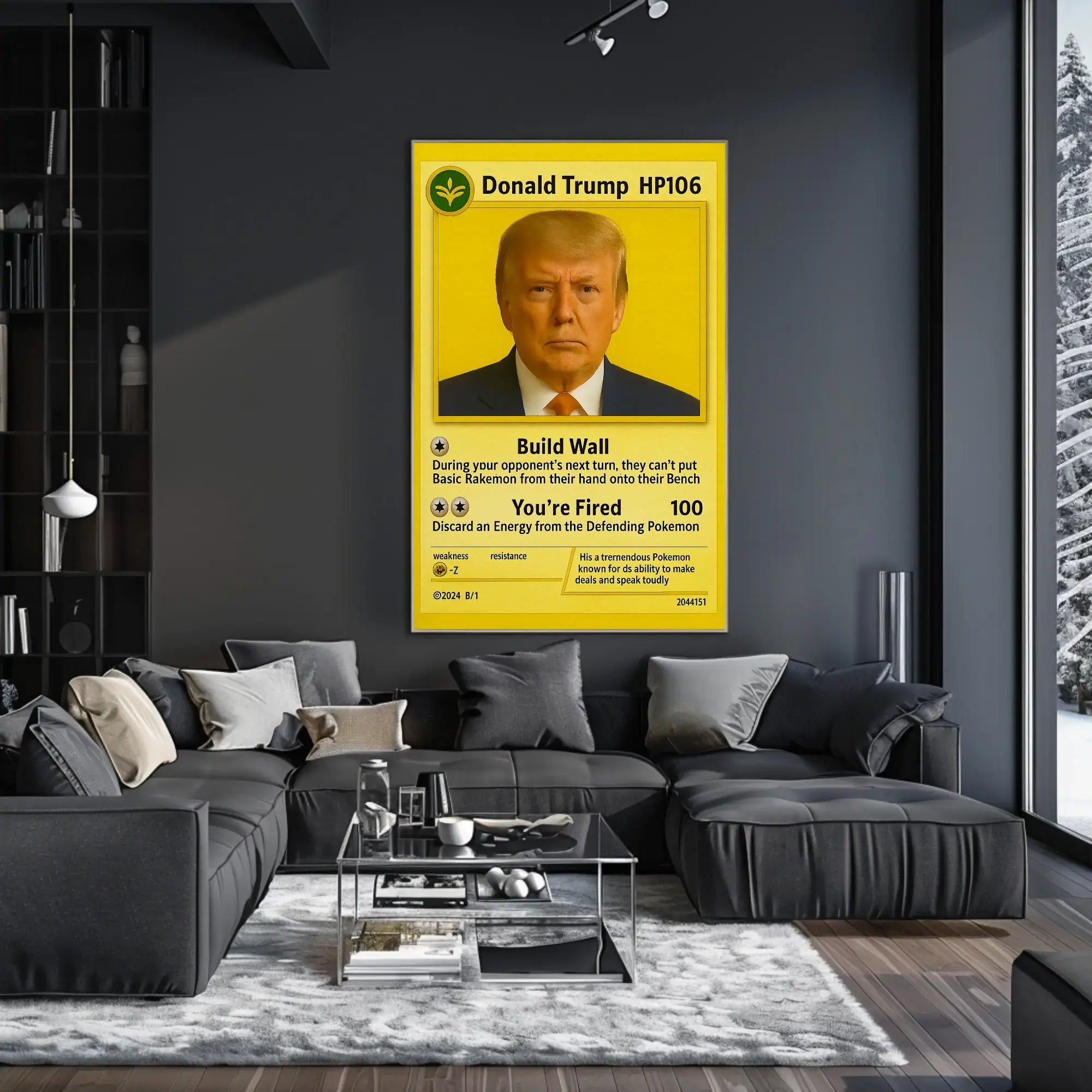 Trading Card Influenced Pop Culture Satirical Poster PosterGoat