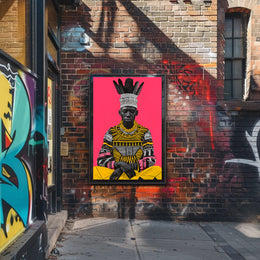 Traditional African Attire with Intricate Patterns Cultural Poster PosterGoat