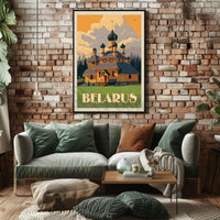 Traditional Belarusian Church Vintage Travel Poster PosterGoat