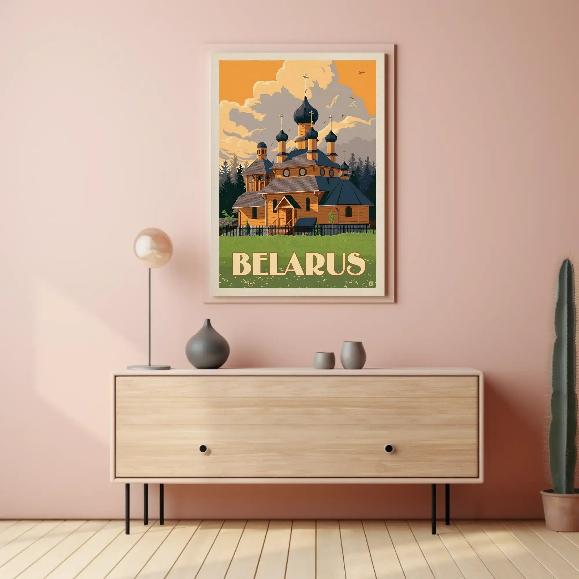 Traditional Belarusian Church Vintage Travel Poster PosterGoat