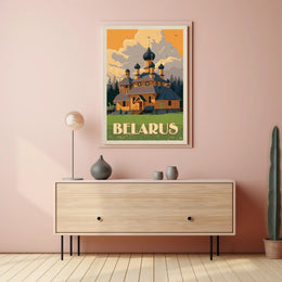 Traditional Belarusian Church Vintage Travel Poster PosterGoat