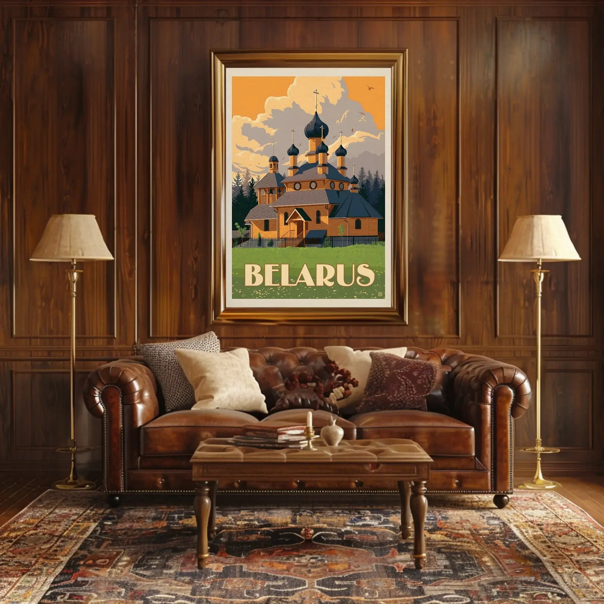 Traditional Belarusian Church Vintage Travel Poster PosterGoat