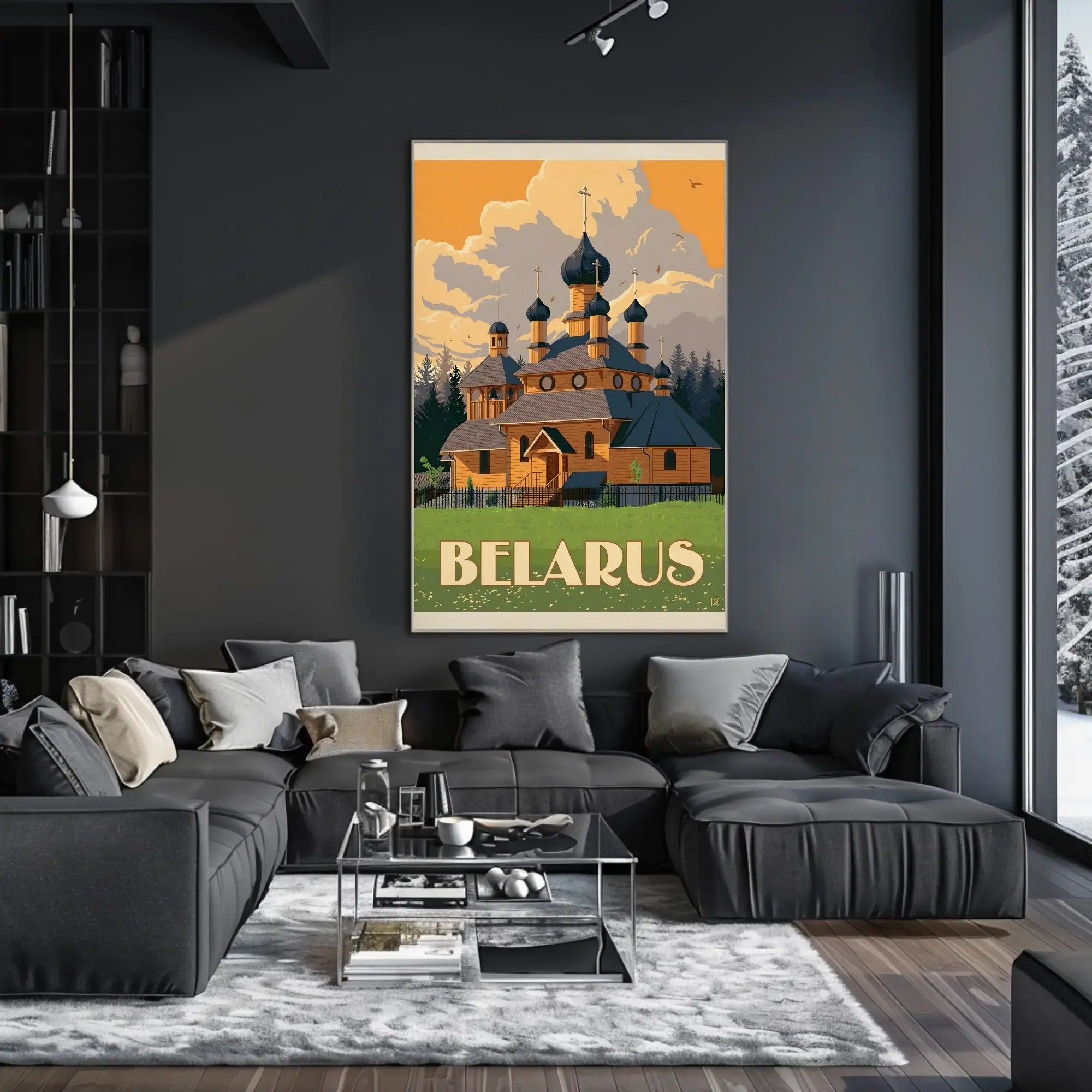 Traditional Belarusian Church Vintage Travel Poster PosterGoat
