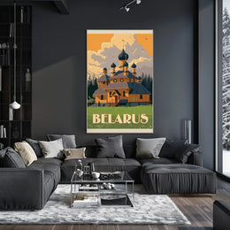 Traditional Belarusian Church Vintage Travel Poster PosterGoat