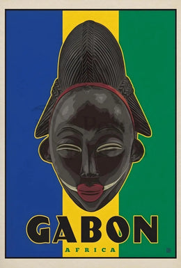 Traditional Gabonese Mask Celebration Cultural or Heritage Poster PosterGoat