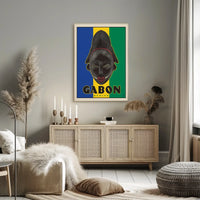 Traditional Gabonese Mask Celebration Cultural or Heritage Poster PosterGoat