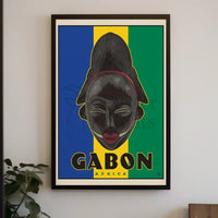 Traditional Gabonese Mask Celebration Cultural or Heritage Poster PosterGoat
