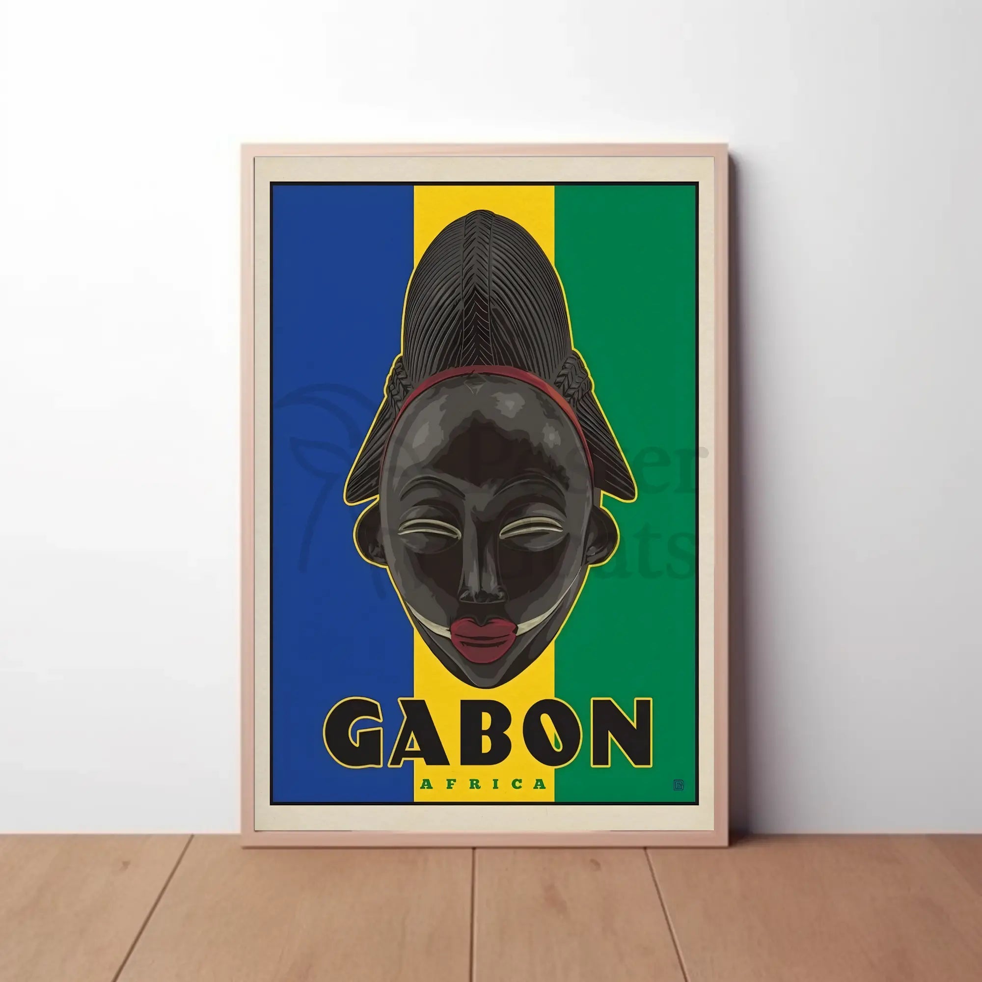 Traditional Gabonese Mask Celebration Cultural or Heritage Poster PosterGoat