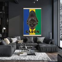 Traditional Gabonese Mask Celebration Cultural or Heritage Poster PosterGoat