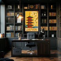 Traditional Japanese Pagoda and Cherry Blossoms Travel Poster PosterGoat
