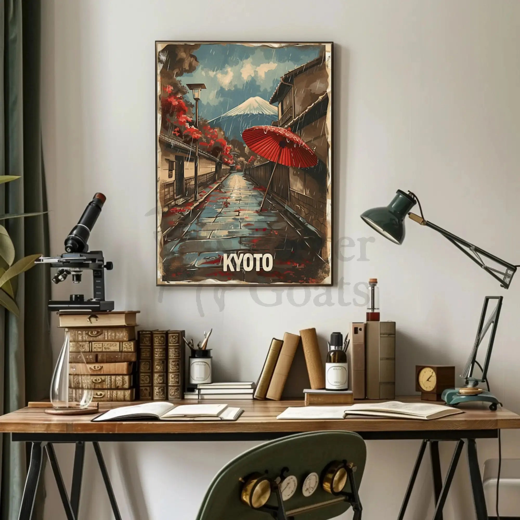 Traditional Kyoto Street Scene: Cultural Heritage Poster PosterGoat