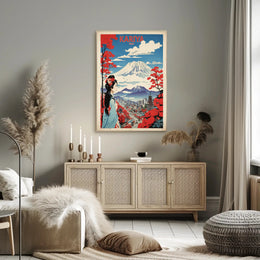 Traditional and Modern Japan Fusion Urban or Cityscape Poster PosterGoat