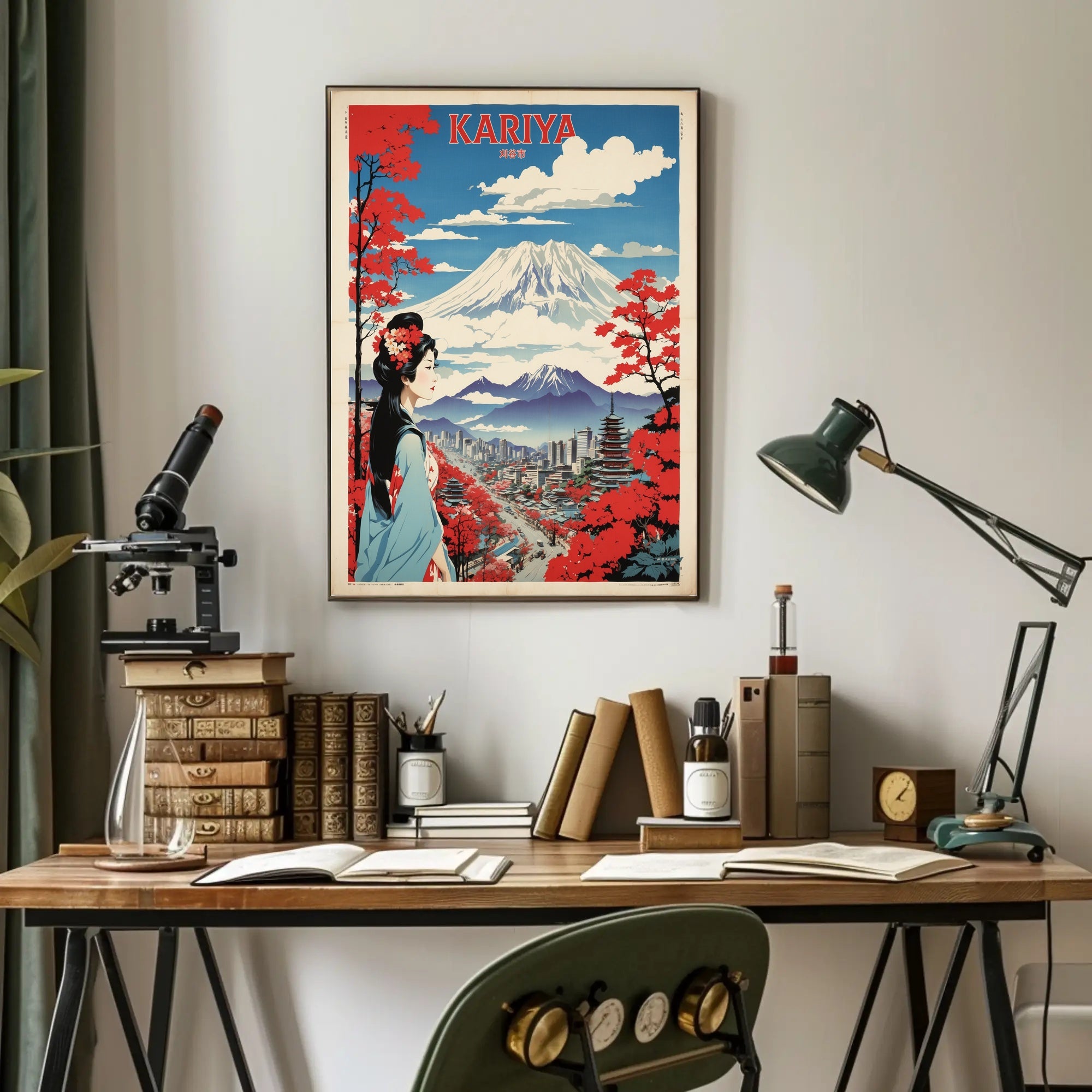 Traditional and Modern Japan Fusion Urban or Cityscape Poster PosterGoat