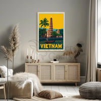 Tran Quoc Pagoda Vintage Vietnam Travel Poster PosterGoat