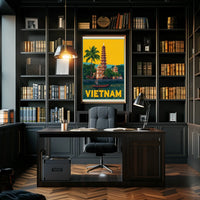 Tran Quoc Pagoda Vintage Vietnam Travel Poster PosterGoat