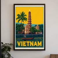 Tran Quoc Pagoda Vintage Vietnam Travel Poster PosterGoat
