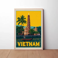 Tran Quoc Pagoda Vintage Vietnam Travel Poster PosterGoat
